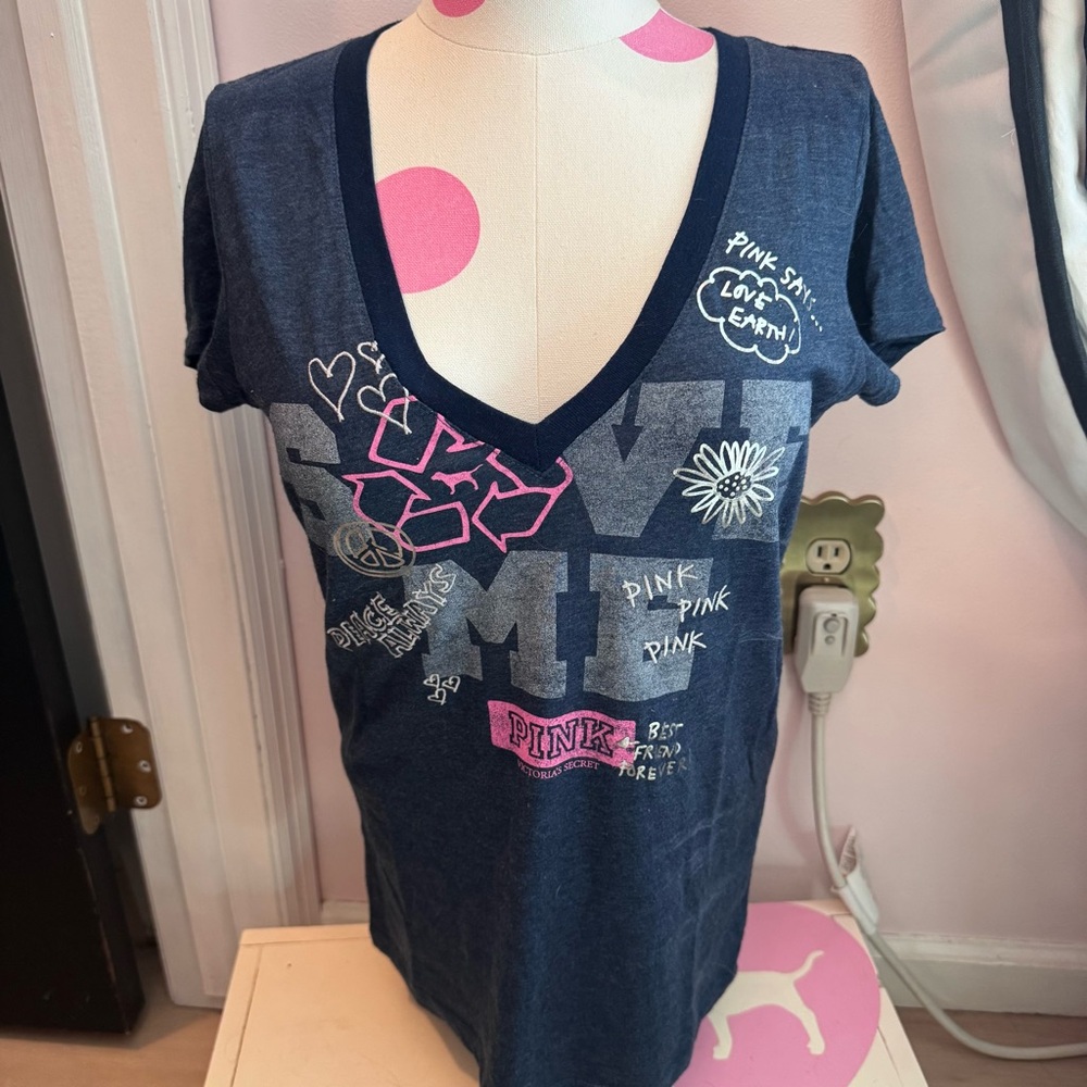 Vintage Y2k HTF Recycle Earth "Save Me" Logo Slogan Tee